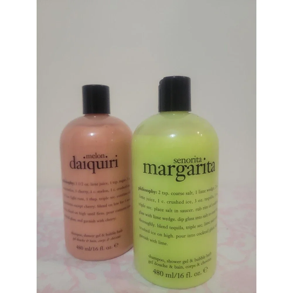 Philosophy Melon Daiquiri & Senorita Margarita NEW 16 oz Shower Gel Shampoo Bubb